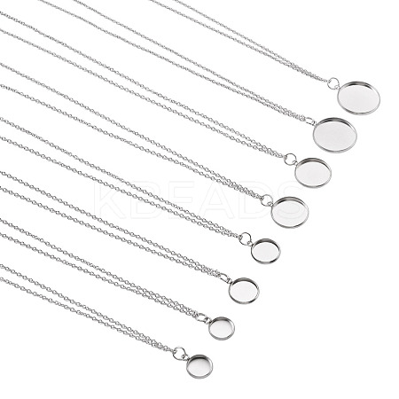 8Pcs 4 Style 304 Stainless Steel Cable Chain Necklace Making NJEW-TAC0053-1
