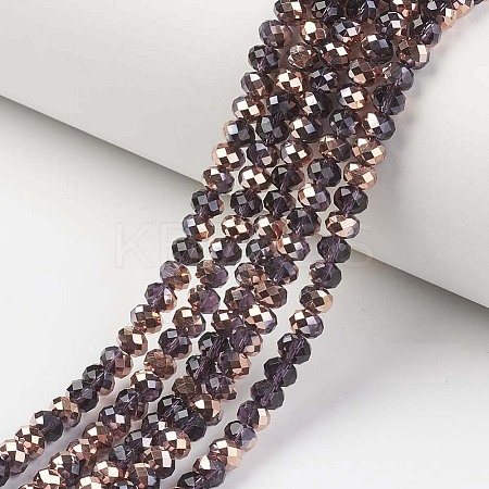 Electroplate Transparent Glass Beads Strands EGLA-A034-T2mm-N15-1