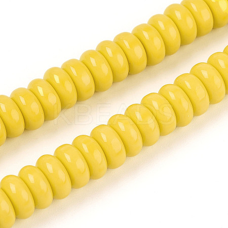 Opaque Spray Painted Glass Beads X-GLAA-ZX008-8mm-18K-1