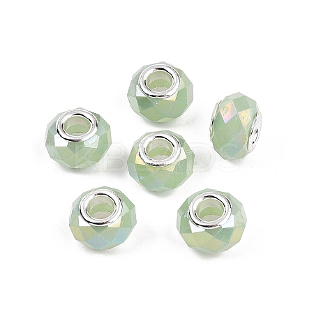 Imitation Jade Glass European Beads GPDL-N004-B14mm-A02-1