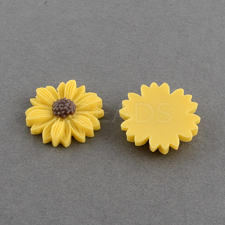 Flatback Hair & Costume Accessories Ornaments Scrapbook Embellishments Resin Flower Daisy Cabochons CRES-Q103-03-1