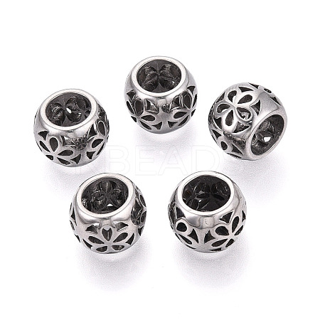 304 Stainless Steel Large Hole Beads STAS-T072-140P-1