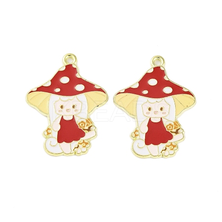 Golden Plated Alloy Enamel Pendants ENAM-Z017-09G-04-1