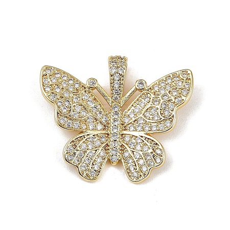 Brass Micro Pave Cubic Zirconia Pendants KK-R230-09G-1
