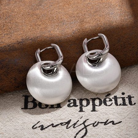 Flat Round Brass Hoop Earrings for Women EJEW-U055-02S-1
