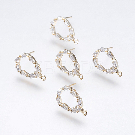 Brass Stud Earring Findings LS-X-KK-I617-31G-NR-1