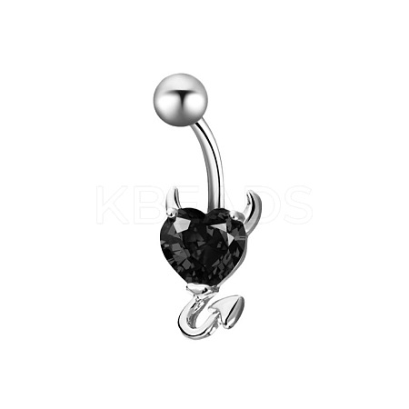 Brass Rhinestone Piercing Split Navel Ring Belly Rings WGB9F5B-02-1