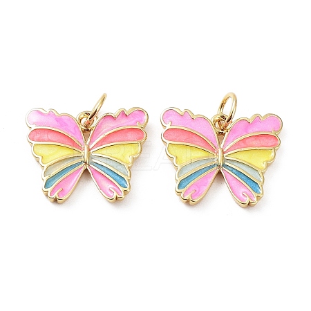 Rack Plating Brass Enamel Charms KK-B076-07G-1