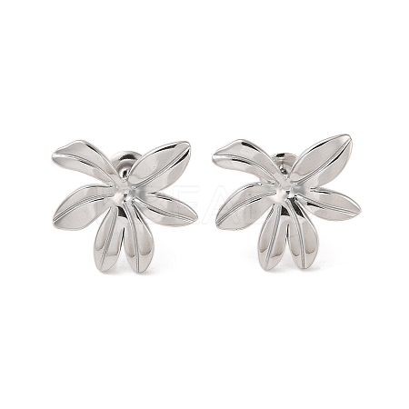 Non-Tarnish Flower 304 Stainless Steel Stud Earrings for Women EJEW-L272-031P-02-1