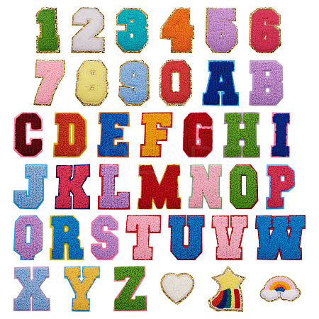 39Pcs 39 Style Computerized Embroidery Cloth Iron on/Sew on Patches DIY-FW0001-17-1