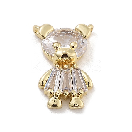 Brass Pave Clear Cubic Zirconia Pendants KK-Z061-18G-01-1