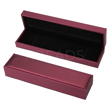 Rectangle PU Leather Necklace  Storage Boxes with Velvet Inside CON-WH0094-31D-01-1