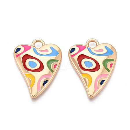Rack Plating Alloy Enamel Pendants PALLOY-T091-15B-1