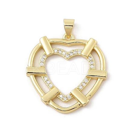 Brass Micro Pave Cubic Zirconia Pendants KK-U047-22G-1