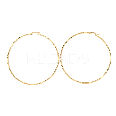 304 Stainless Steel Big Hoop Earrings EJEW-F188-24G-G-1