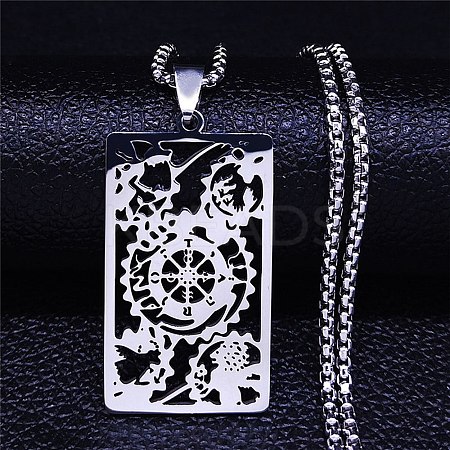 Non-Tarnish 201 Stainless Steel Pendant Necklaces NJEW-K253-24P-1