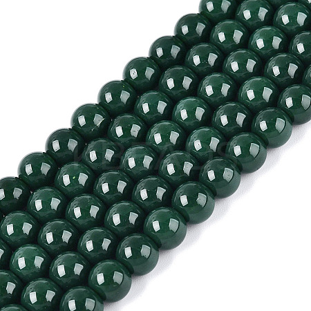 Opaque Solid Color Glass Beads Strands X-GLAA-T032-P6mm-24-1