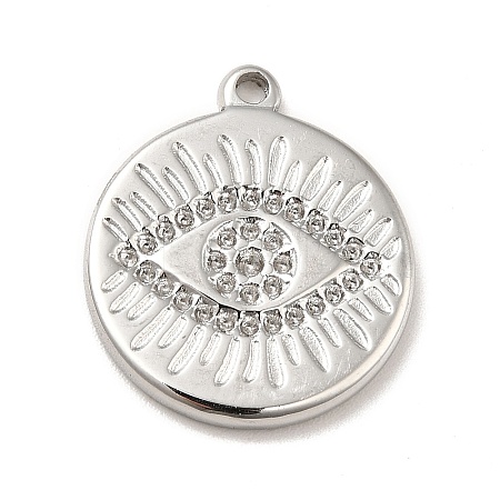 Tarnish Resistant 304 Stainless Steel Pendants Rhinestone Setting STAS-A066-16P-1