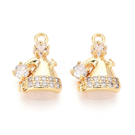 Brass Micro Pave Cubic Zirconia Charms KK-N263-134G-1