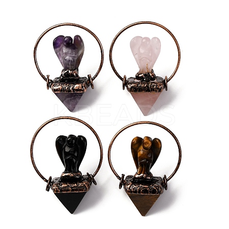 Natural Mixed Stone Pyramid Angel Big Pendants G-B150-03R-1