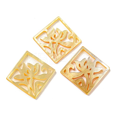 Natural Yellow Shell Pendants SSHEL-N038-03B-1