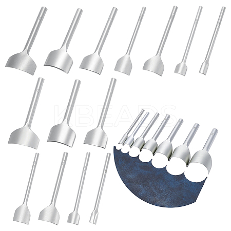 14Pcs 14 Styles High Carbon Steel Leather Craft Tools TOOL-UN0001-61-1