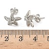 Brass Micro Pave Clear Cubic Zirconia Stud Earrings EJEW-A145-03D-P-5