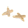 Brass Micro Pave Cubic Zirconia Charms KK-B102-07G-2