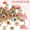 60Pcs Rack Plating Eco-Friendly Iron Rhinestone Pendants IFIN-YW0003-91-5