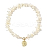 Summer Beach Brass Shell Shaped Pendant Natural Trochid Shell Chip Beaded Necklaces for Women NJEW-JN06107-4