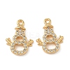 Christmas Brass Micro Pave Clear Cubic Zirconia Charms KK-B160-41G-01-1