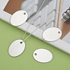 Tarnish Resistant 201 Stainless Steel Oval Stamping Blank Tag Pendants X-STAS-S031-04-5