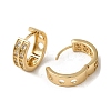 Brass Micro Pave Cubic Zirconia Hoop Earring EJEW-L271-20KCG-01-2