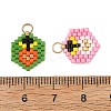 Glass Seed Beaded Pendants PALLOY-MZ01434-3