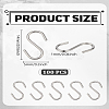 100Pcs 304 Stainless Steel S Hook Clasps FIND-LP0003-44-2