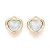 Rack Plating Alloy & Glass Pendants PALLOY-T024-05B-G-1