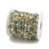 Flower Amazonite & Glass Link Chains CHC-K014-15G-02-2