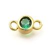 Brass Cubic Zirconia Connector Charms KK-G519-10G-1