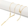 Alloy V Shaped Tassel Pendant Cable Chain Necklaces for Women NJEW-M012-02G-1