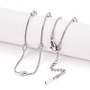 1.2MM 304 Stainless Steel Oval Beads Snake Chain Necklaces NJEW-N058-14P-1