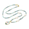 Natural Amazonite Pendant Necklaces for Women NJEW-G165-01A-G-1