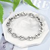 304 Stainless Steel Oval Link Chain Bracelets for Women Men BJEW-F488-48B-P-1