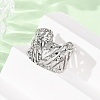 304 Stainless Steel Hollow Out Triangle Cuff Rings RJEW-G370-01P-1