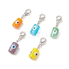 Evil Eye Lampwork Column Pendant Decorations HJEW-JM00742-01-1