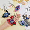 4Pcs 4 Colors Velvet Evil Eye Full Rhinestones Keychains KEYC-DC0001-26-3