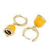 Bell Brass & Enamel Hoop Earrings for Women EJEW-U015-25G-E-2