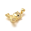 Rack Plating Brass Micro Pave Cubic Zirconia Pendants KK-L226-006G-03-2