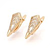 Brass Micro Pave Cubic Zirconia Hoop Earring Finding LS-KK-N261-42G-1