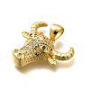 Rack Plating Brass Micro Pave Cubic Zirconia Pendants KK-L226-054G-02-2
