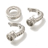 Brass Micro Pave Clear Cubic Zirconia Fold Over Clasps KK-K389-124P-2